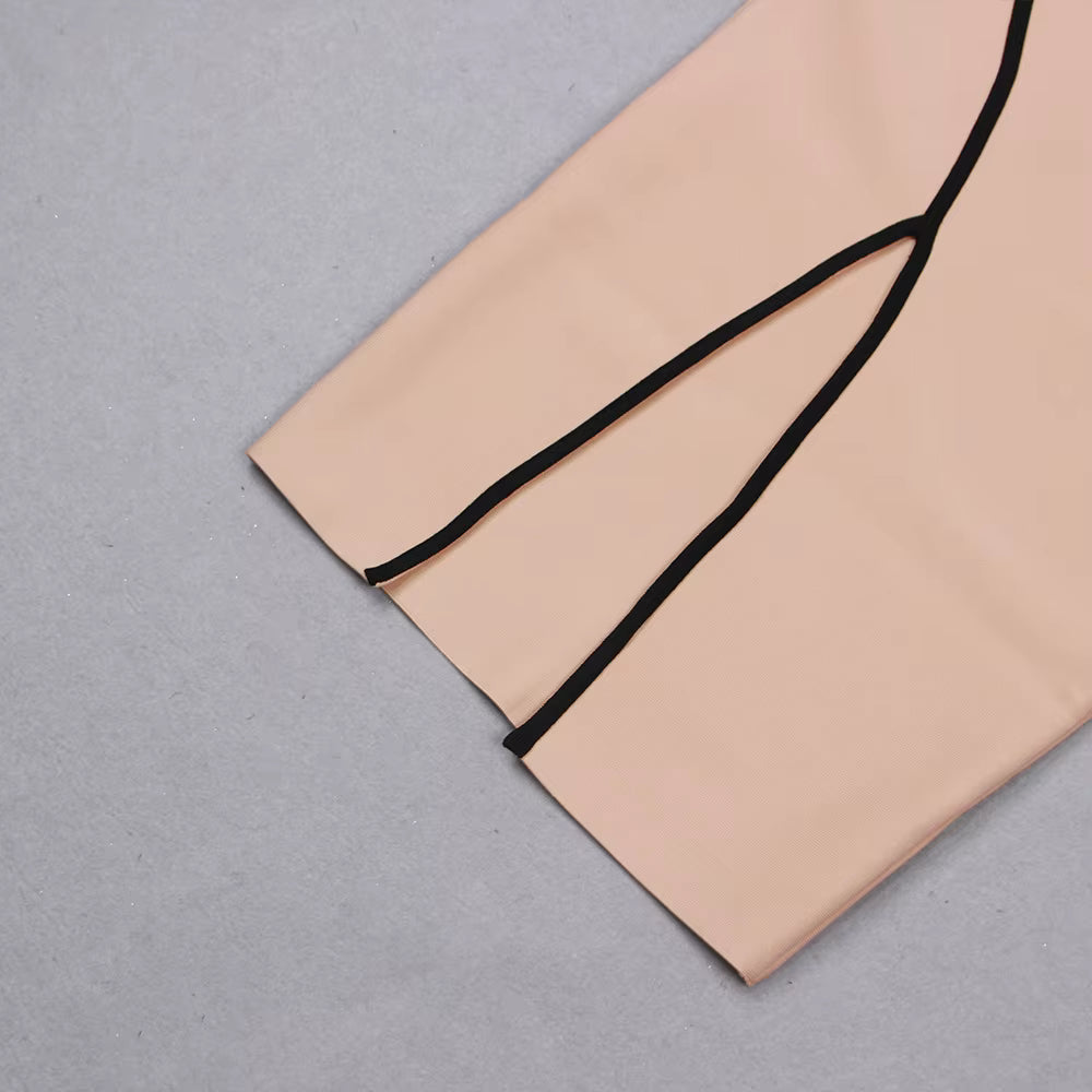 Seraphina Striated One-Shoulder Bandage Dress