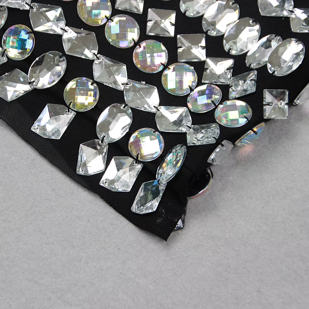 Nova Rhinestone 2-Piece Black Dress Set