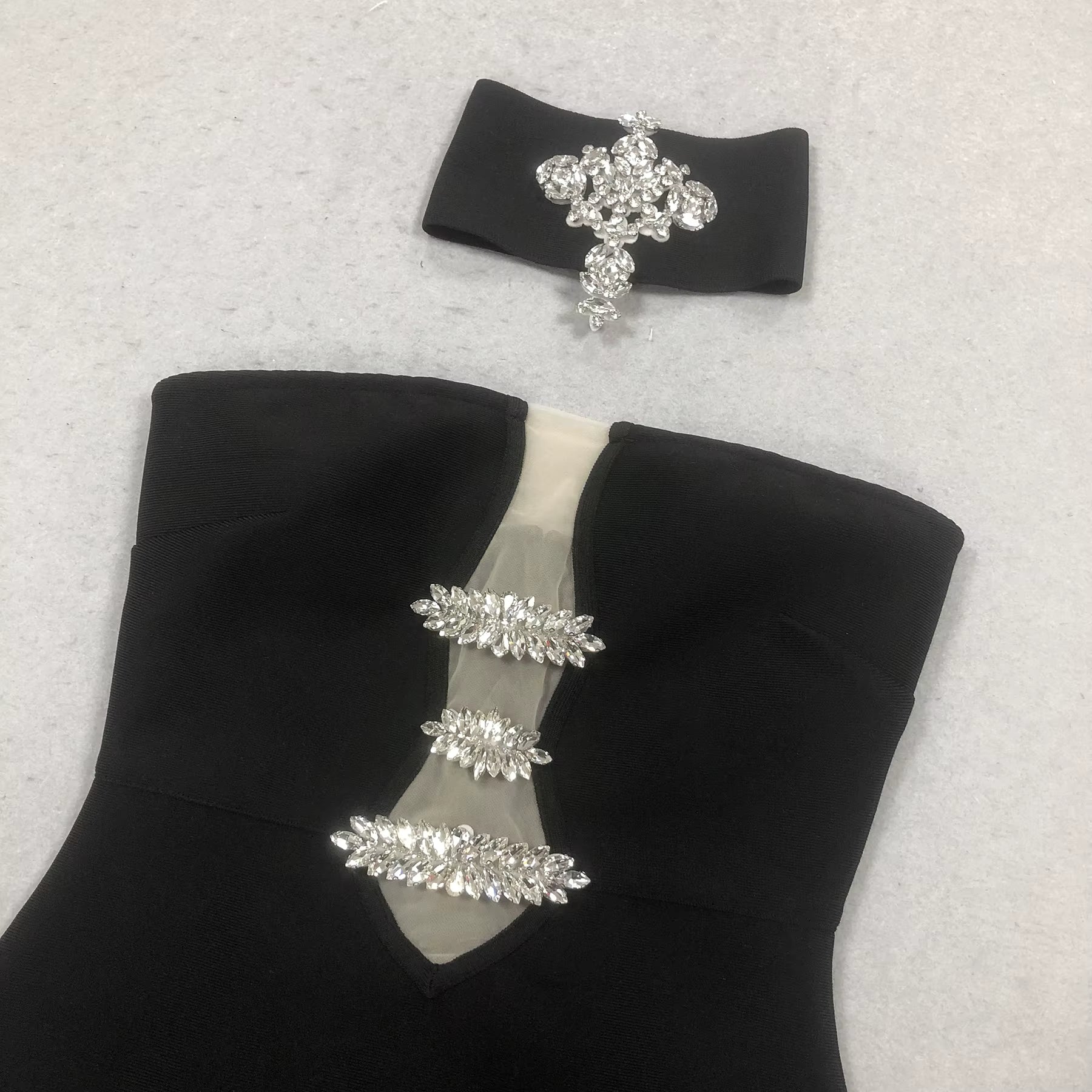 Diana Rhinestone Halter Gown