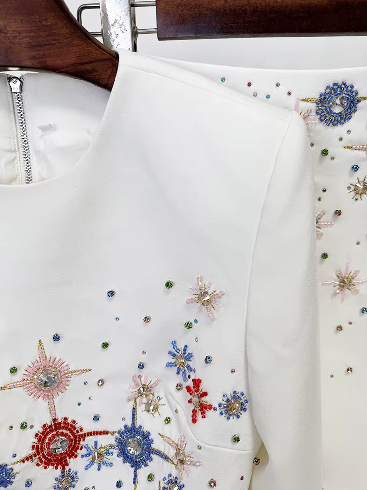 Celeste Noir Diamond Beaded Two-Piece Maxi Set