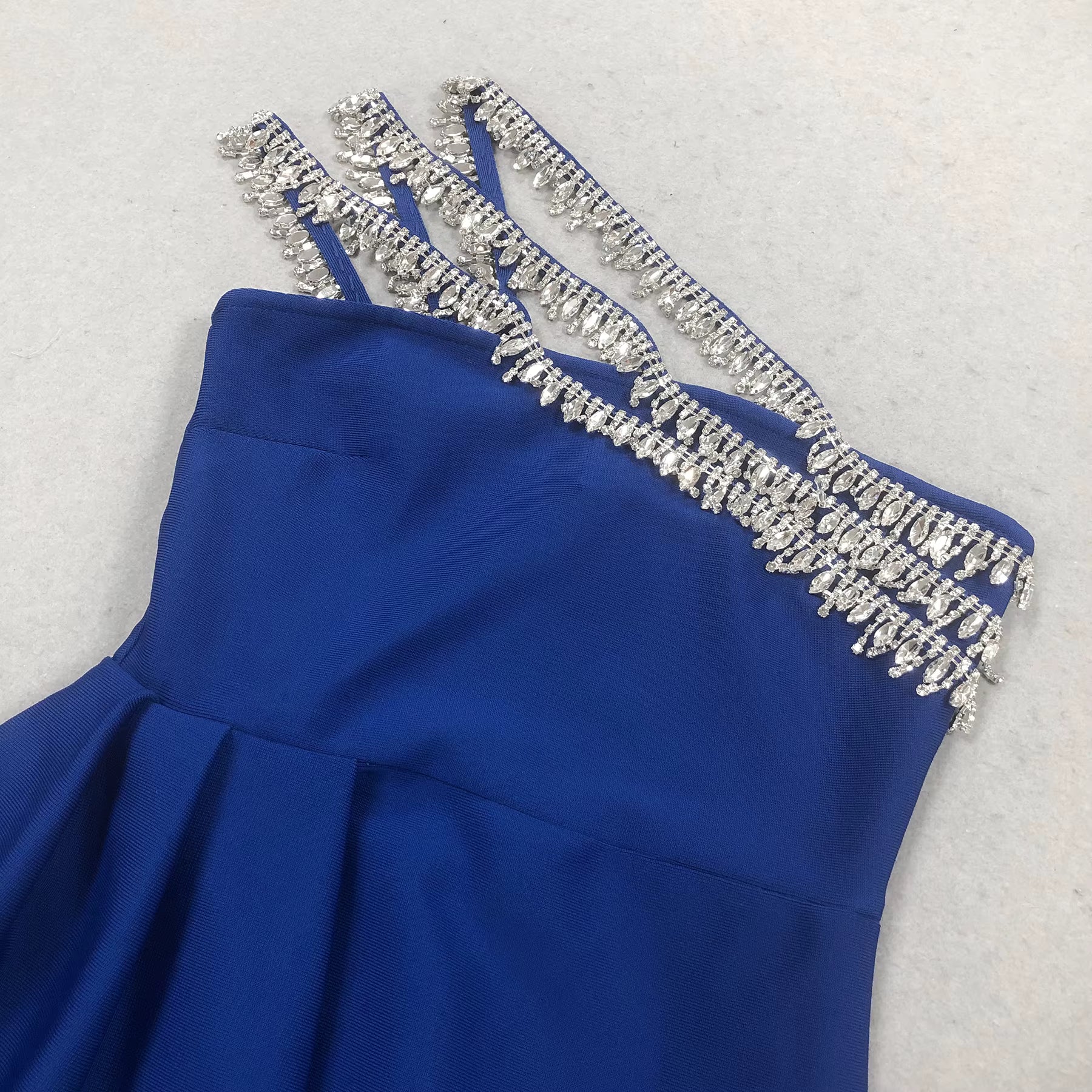 Seraphine One-Shoulder Rhinestone Maxi Gown