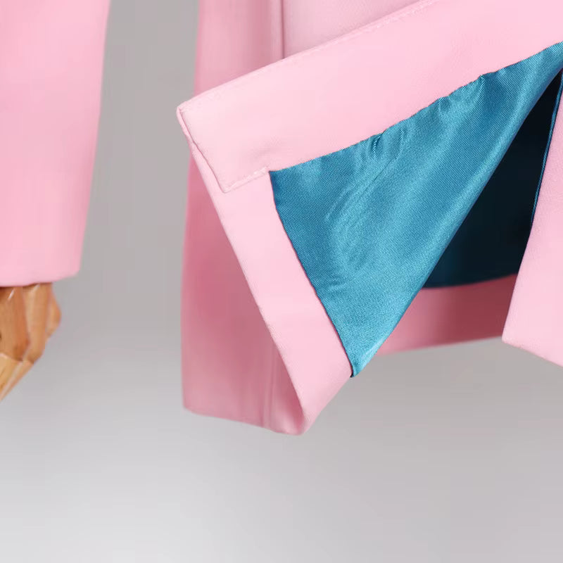 Pink Tailored Women’s Business Blazer Suit