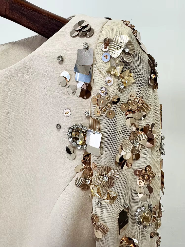 Elysia Sequin Mesh Mermaid Maxi Dress