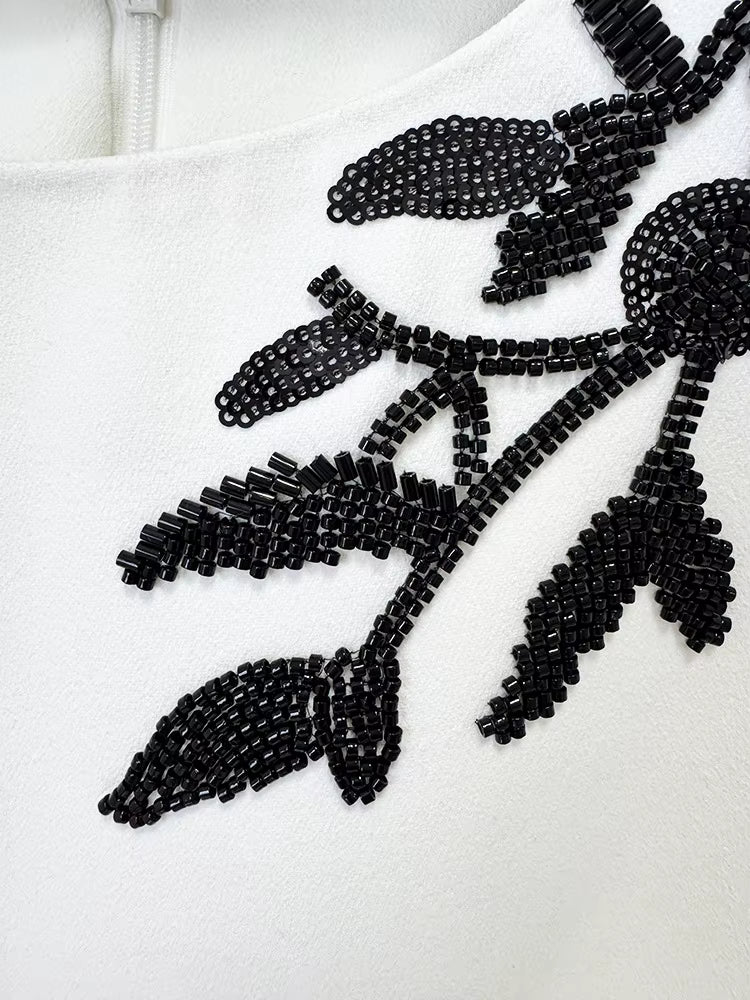 Isabelle White Beaded Embroidery Gown