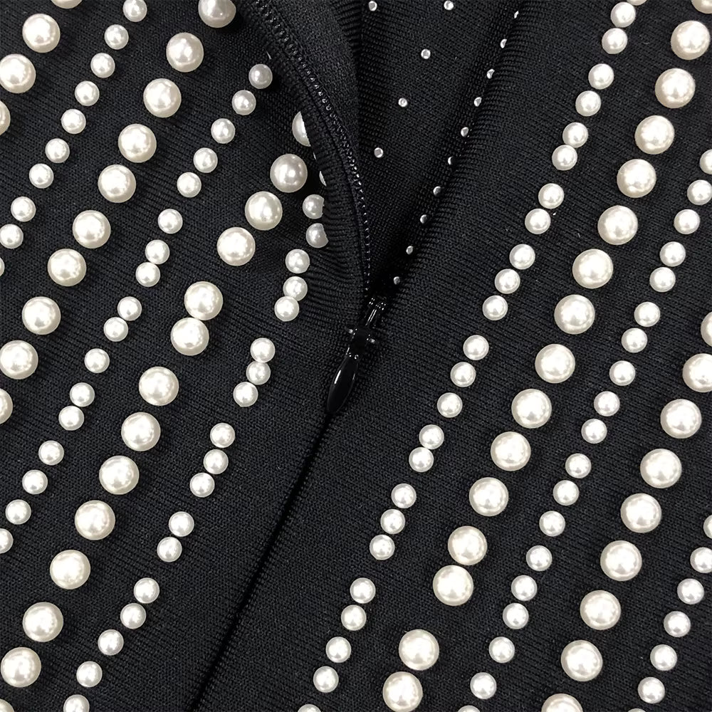 Aurora Pearl Tassel Bandage Dress