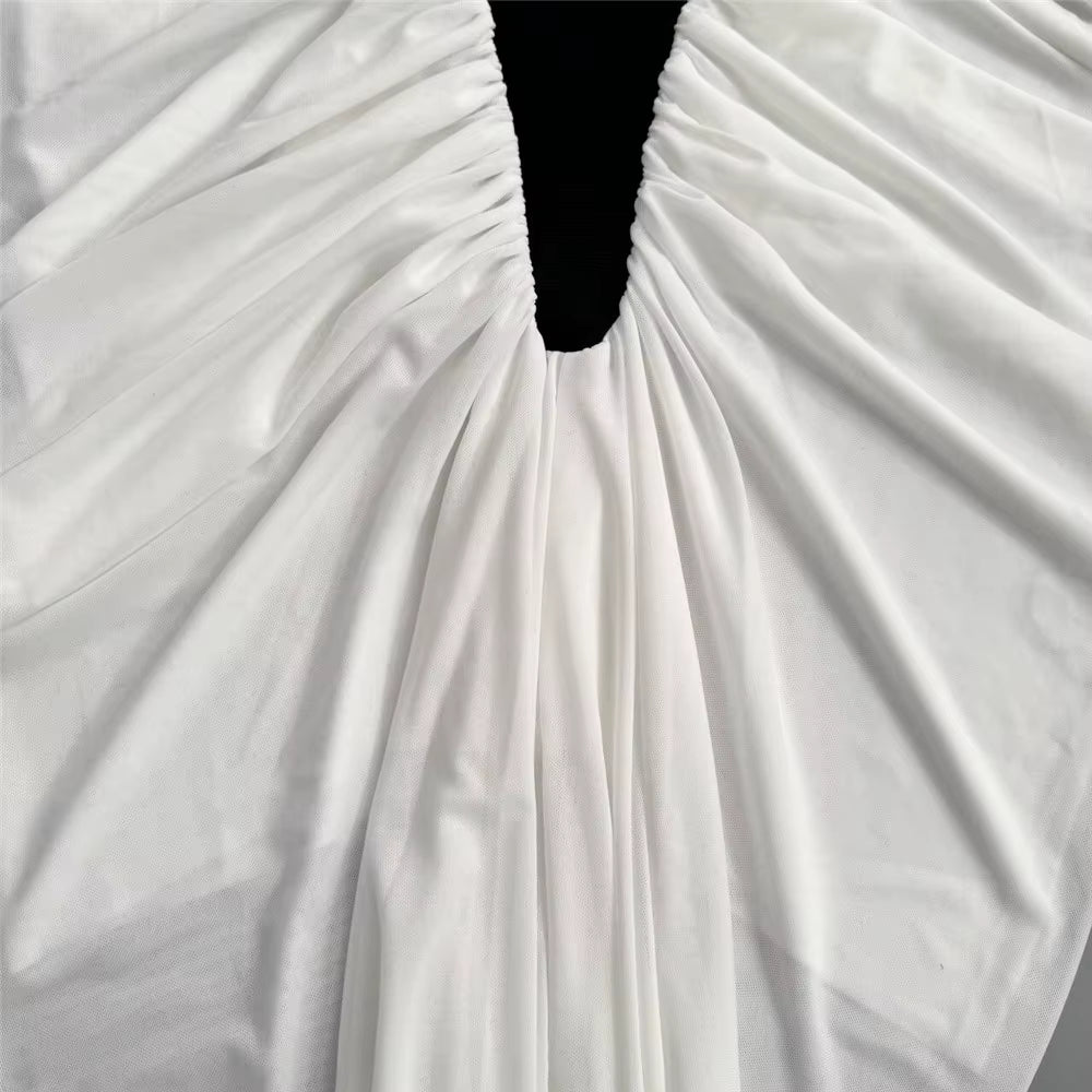 Halter Neck Ruched Bodycon Maxi Evening Dress