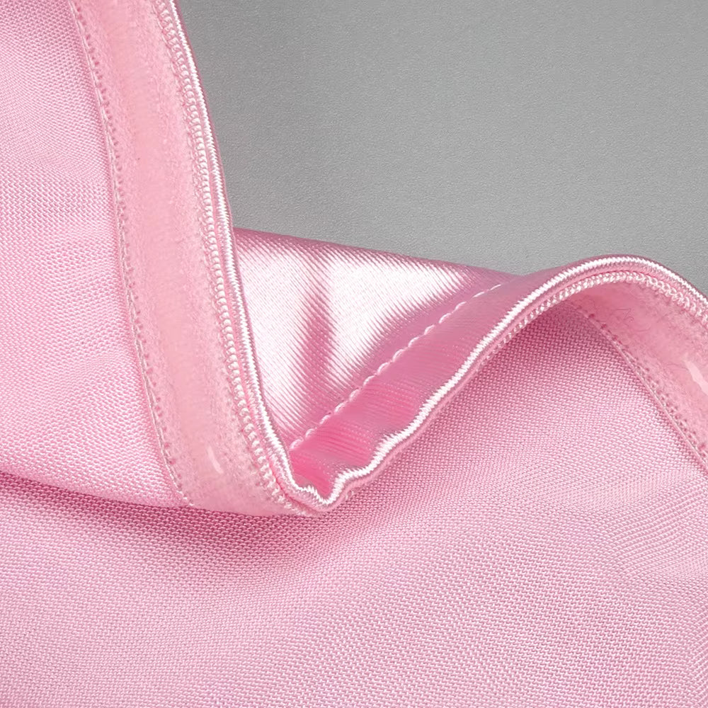 Pink Satin Off-Shoulder Mermaid Gown