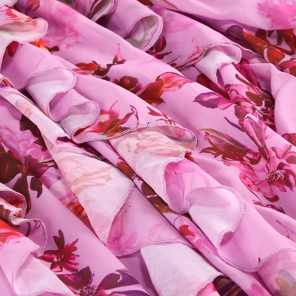 Flora Mirage Halter Maxi Gown