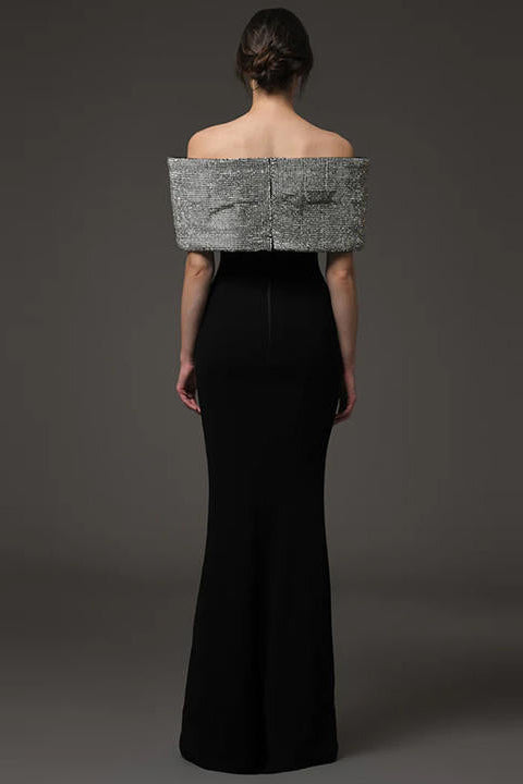 Customized Premium Ladies Fashion Clothing Women Long Mermaid Gown Dress Elegant Black Luxury Diamond Bow Prom Evening Dresses