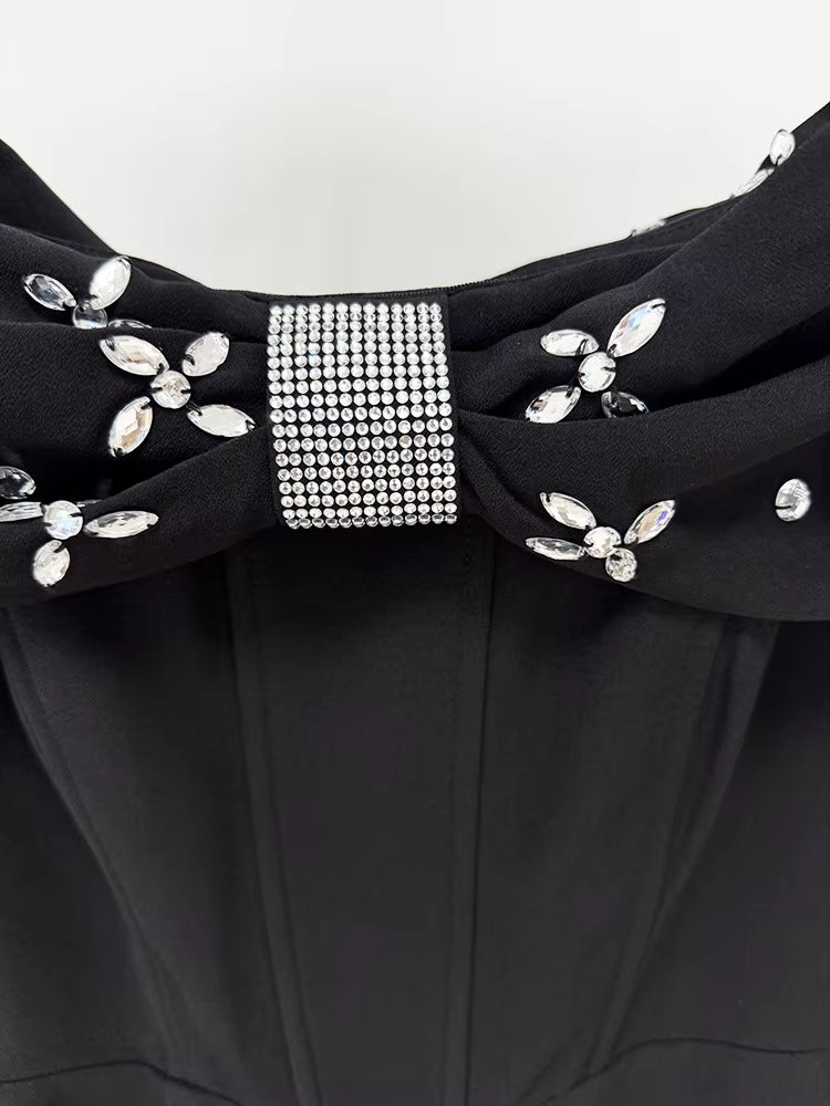 Radiant Bow Midi Dress – Off-Shoulder