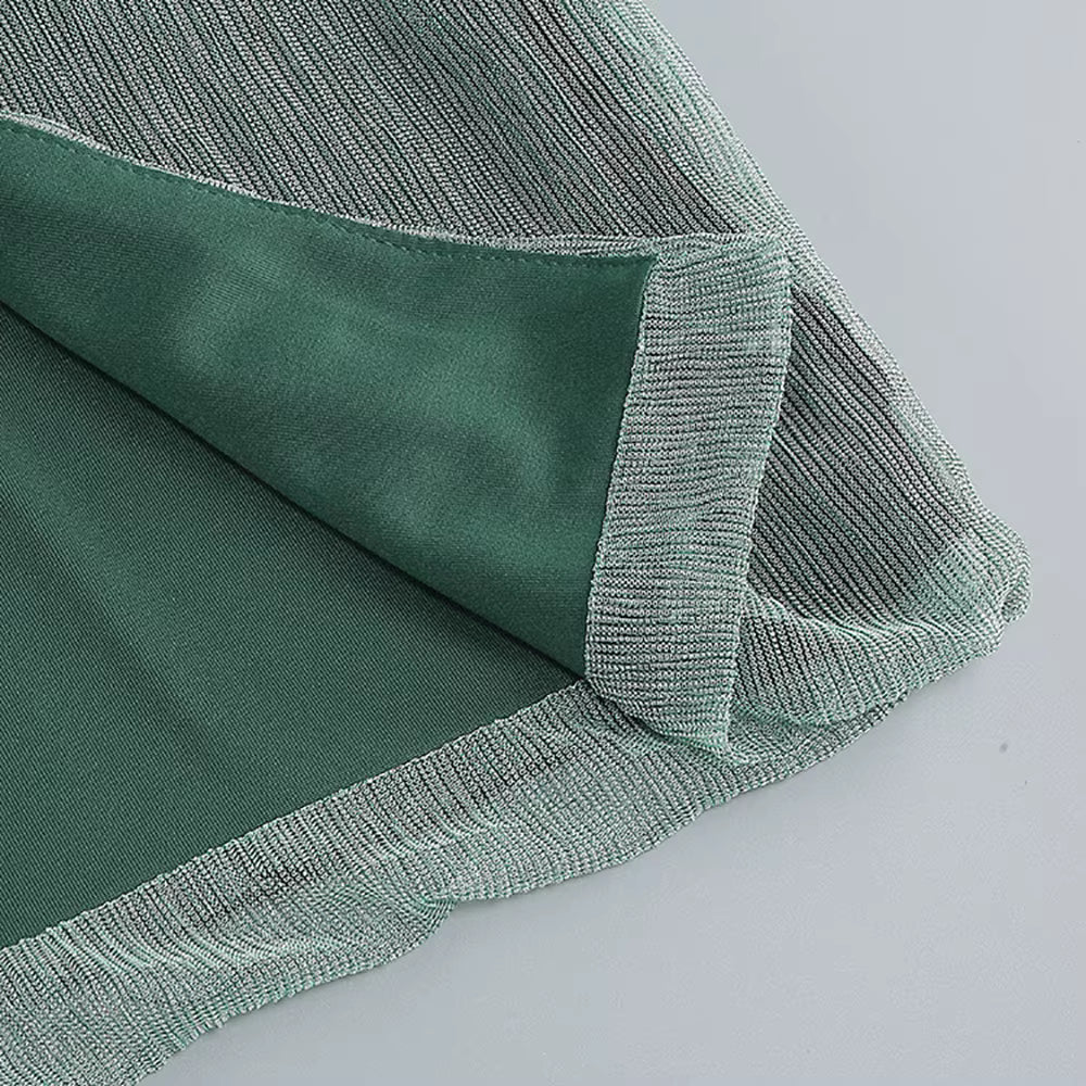 Maelis Green One-Shoulder Corset Maxi Gown