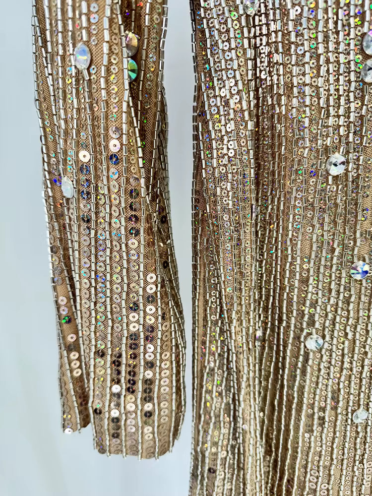 Isolde Beaded Sequin Midi Dress