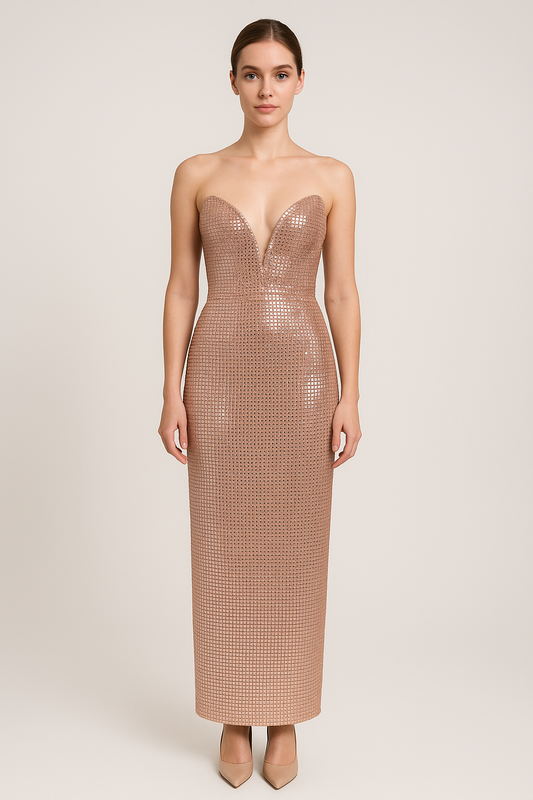 Radiant Rhinestone Maxi Gown