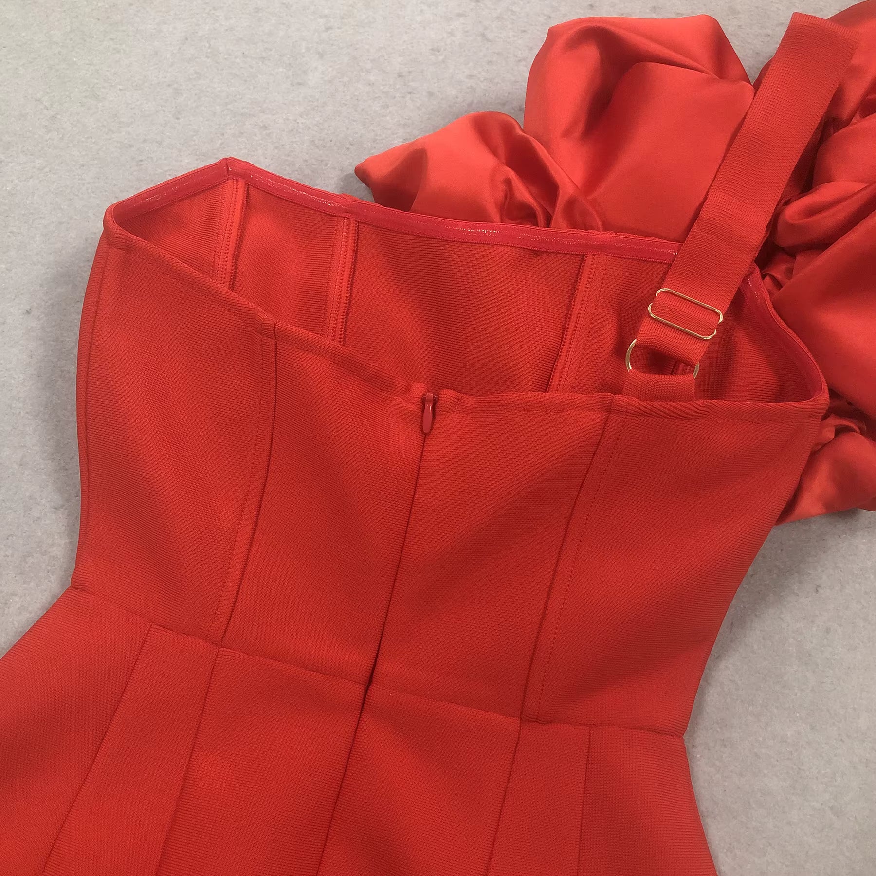 Seraphina Red One-Shoulder Flower Mini Dress