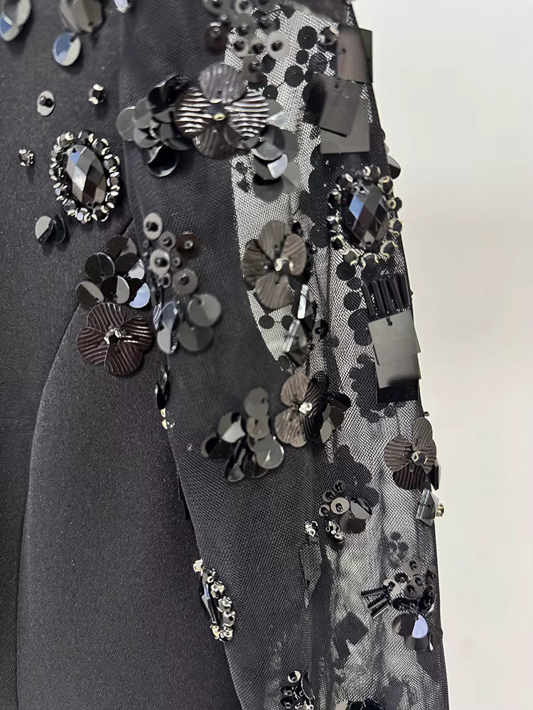 Elysia Sequin Mesh Mermaid Maxi Dress