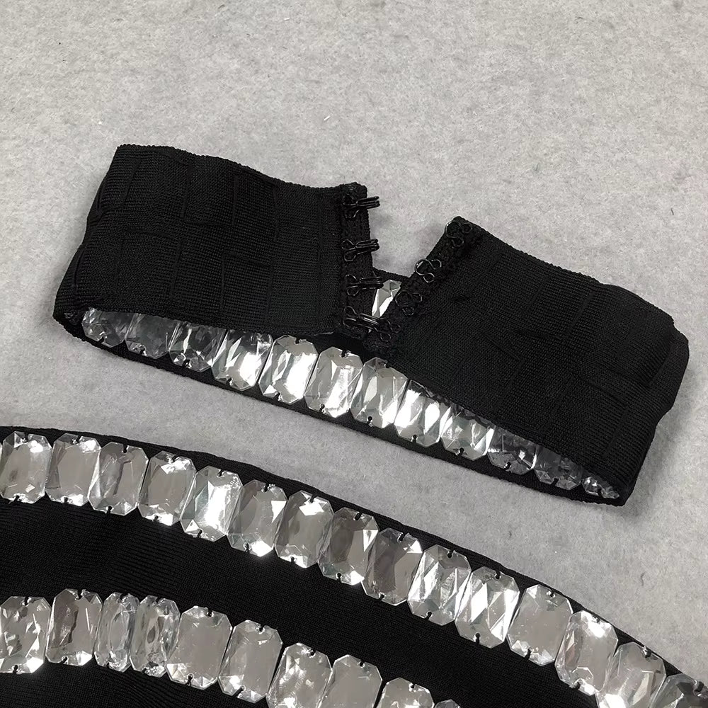 Bandage Dress with Crystal Rhinestone