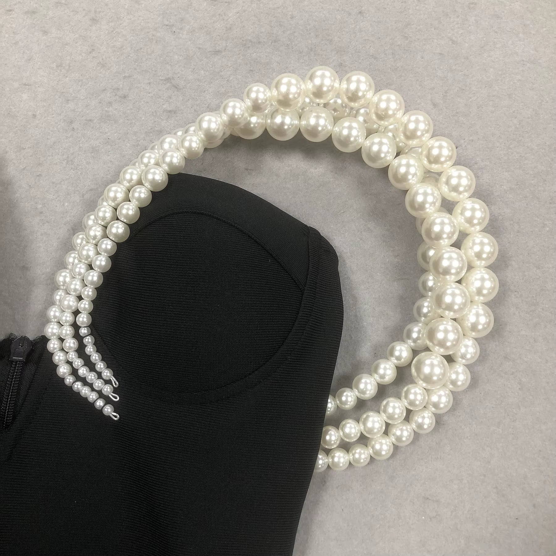 Midnight Pearl Elegance Gown