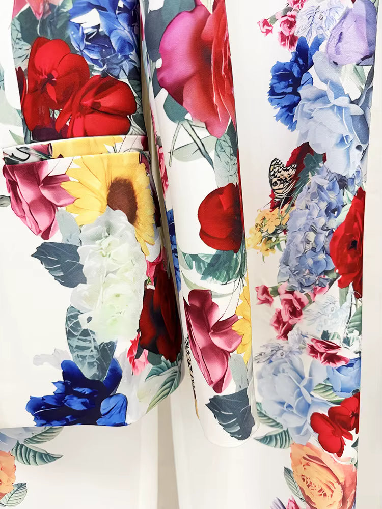 Juliette Bloom Floral Blazer & Wide-Leg Trouser Set
