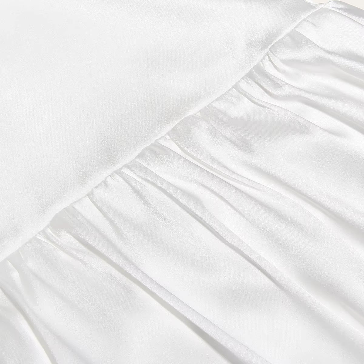 Deep V Backless Satin Mini Dress