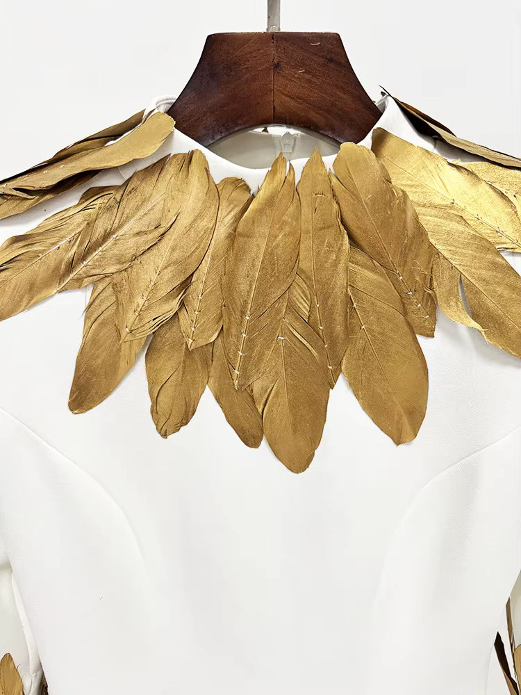 High Neck Long Sleeve Formal Dress