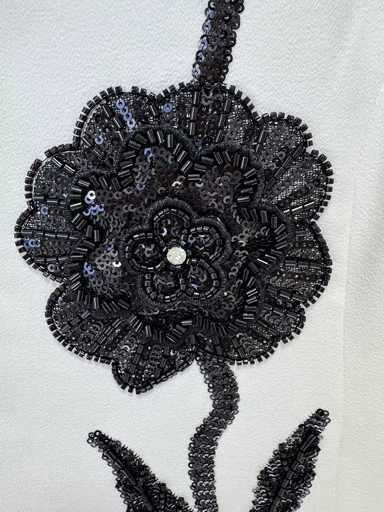 Serenaya White Floral Embroidered Gown