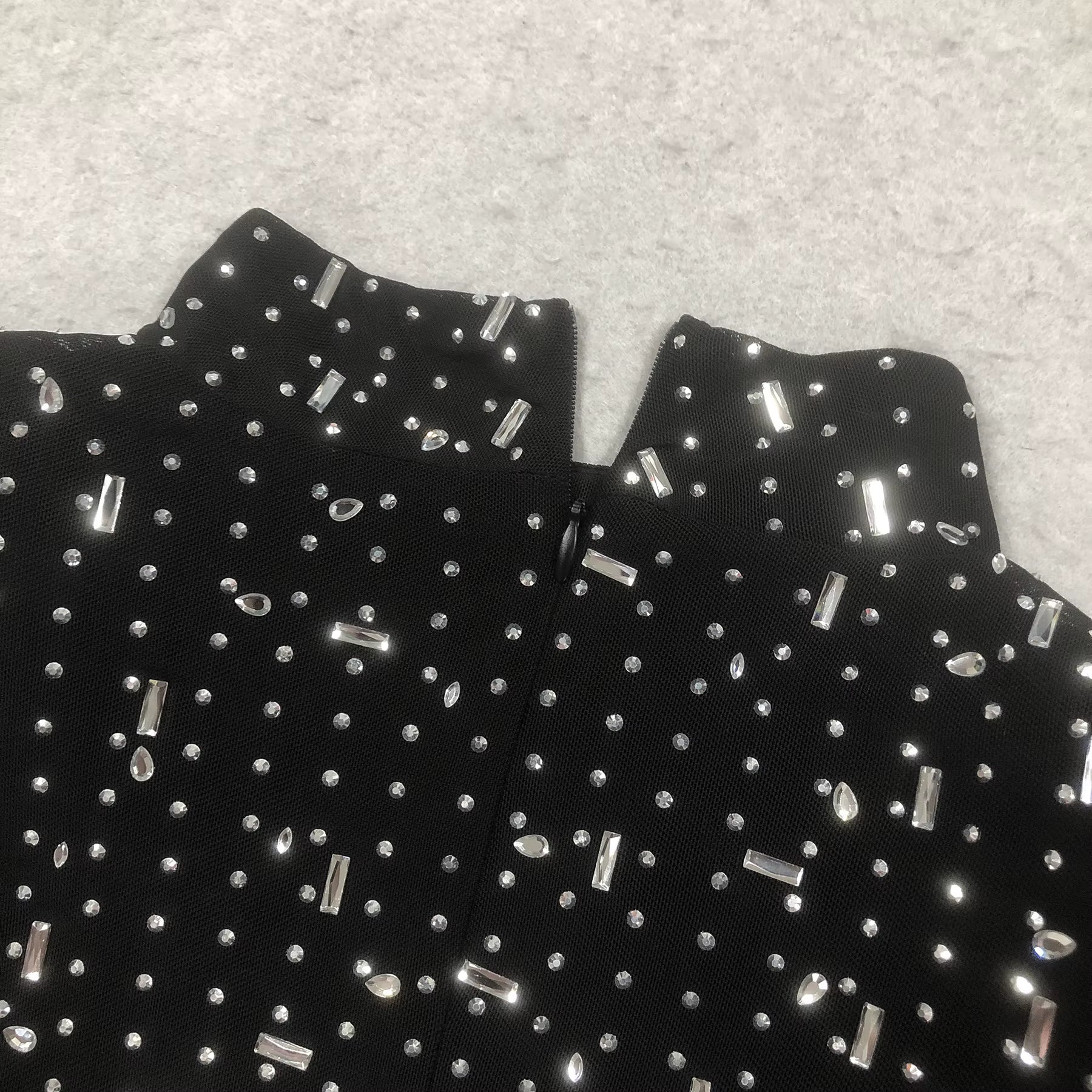 Black Rhinestone Bandage Evening Gown