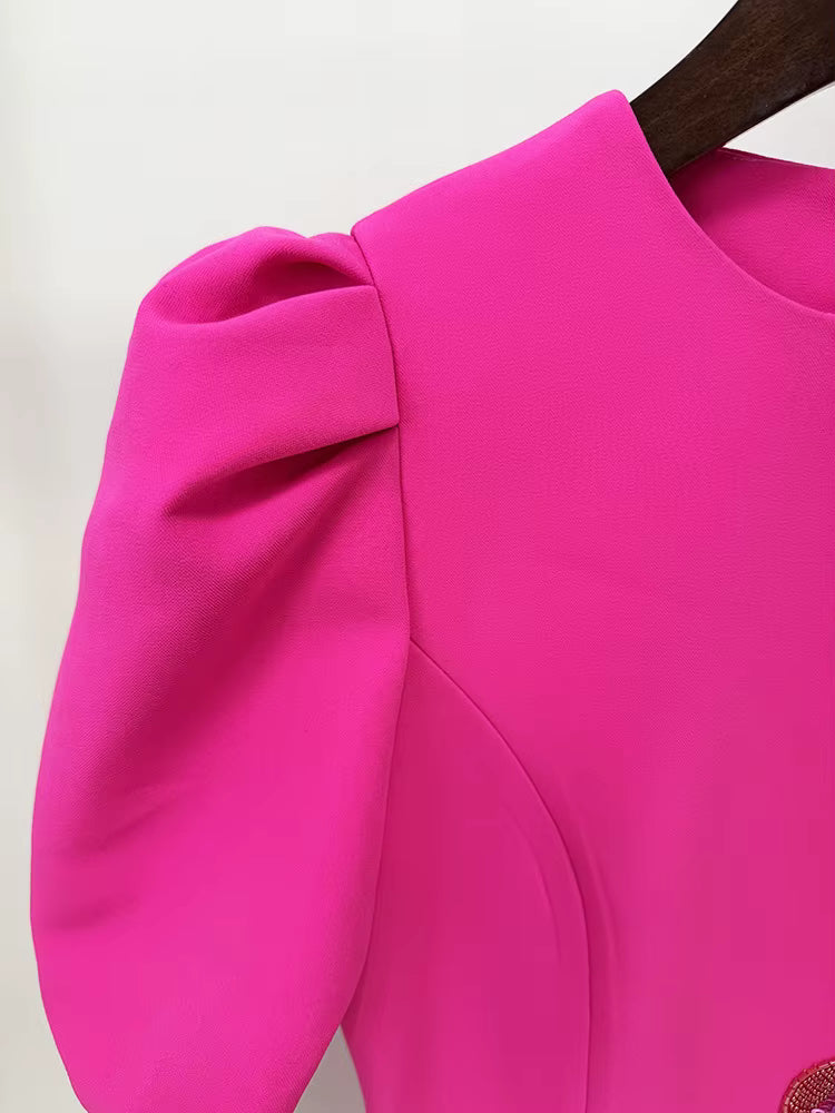 Marivelle Beaded Sequin Midi Dress