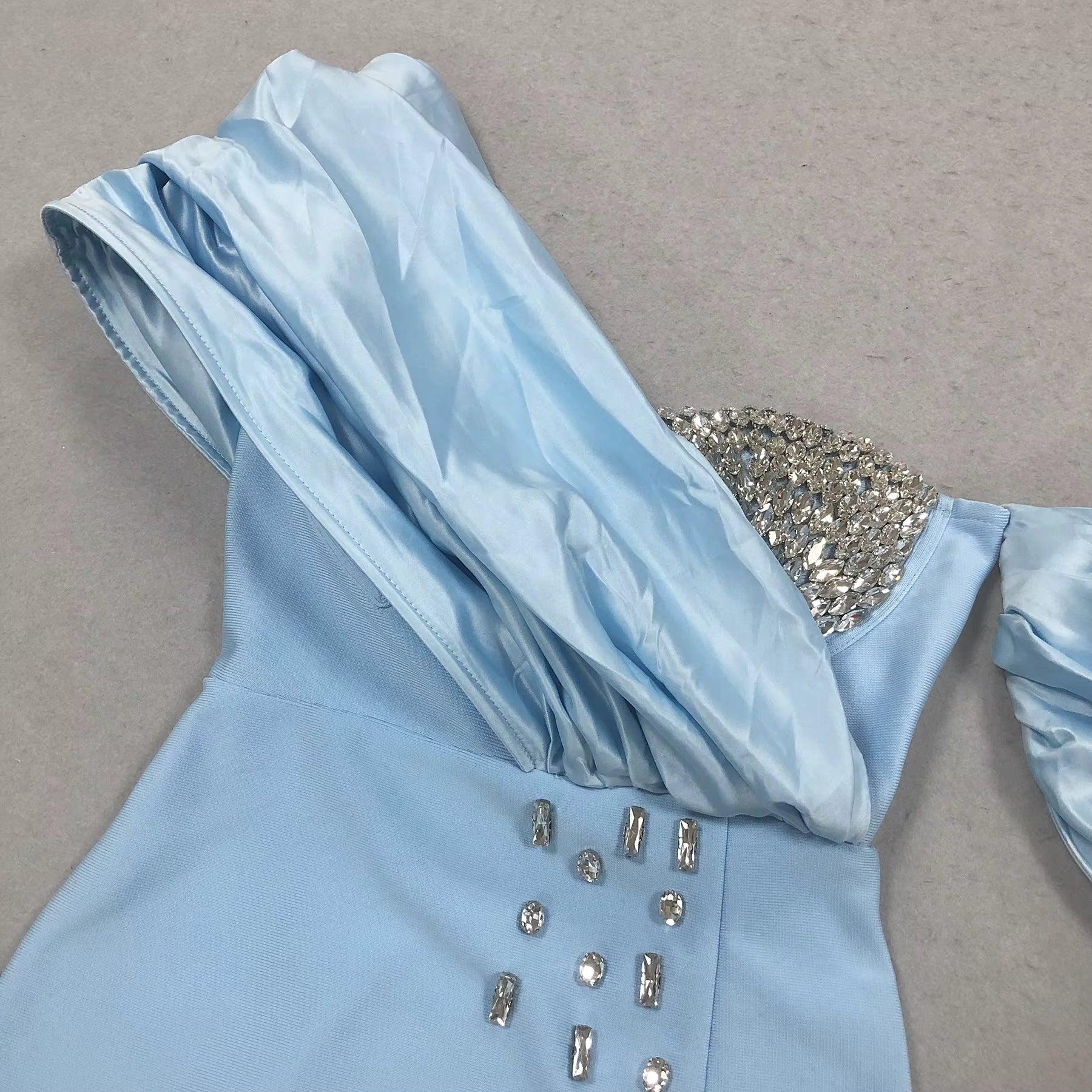 Delphine Off-Shoulder Rhinestone Gown