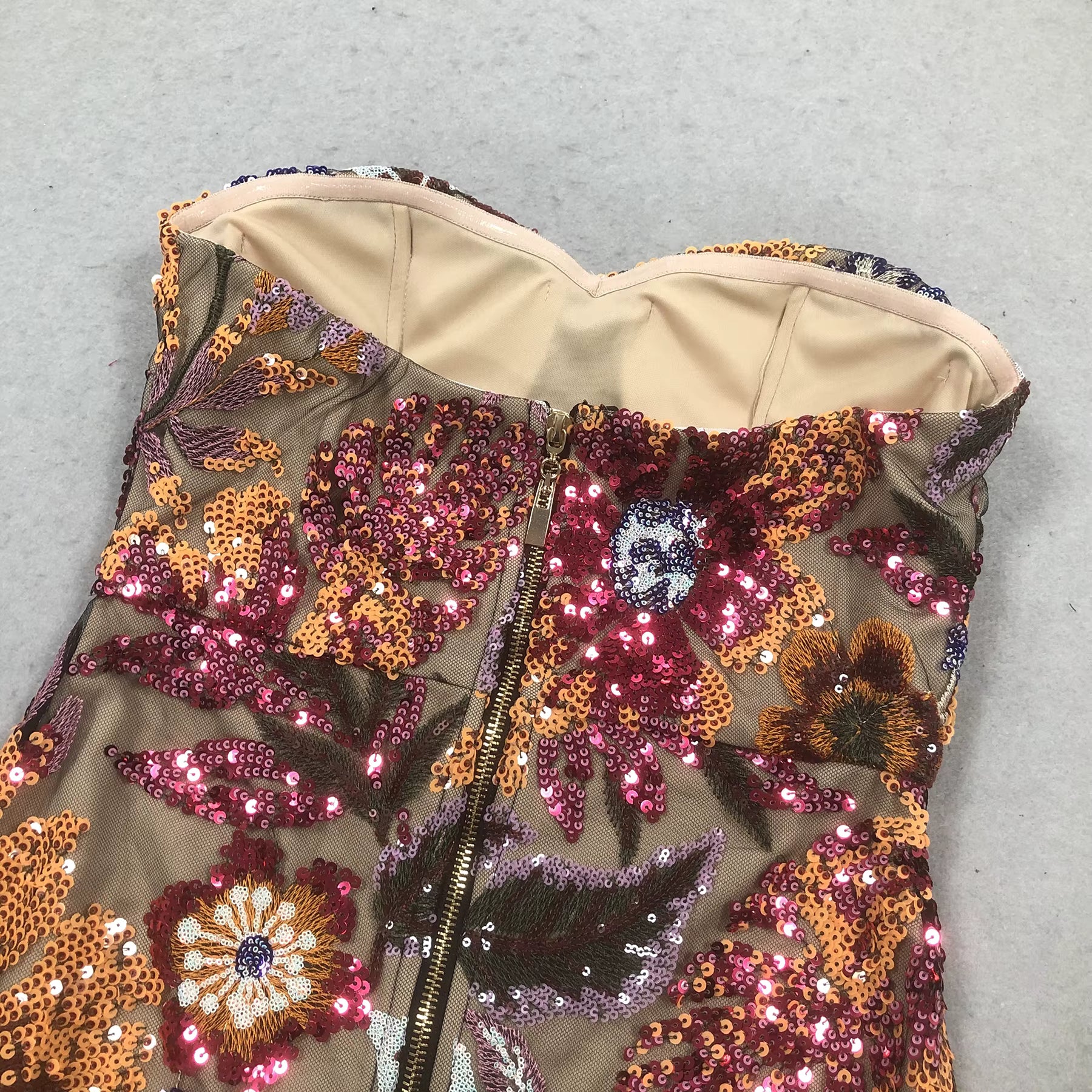 Celeste Bloom Strapless Embroidered