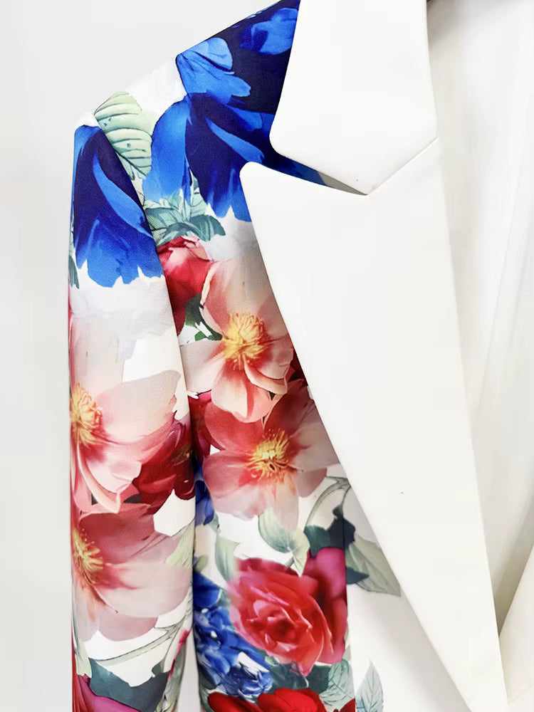 Juliette Bloom Floral Blazer & Wide-Leg Trouser Set