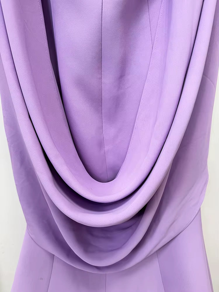 Seraphine Crystal Halter Cape Gown