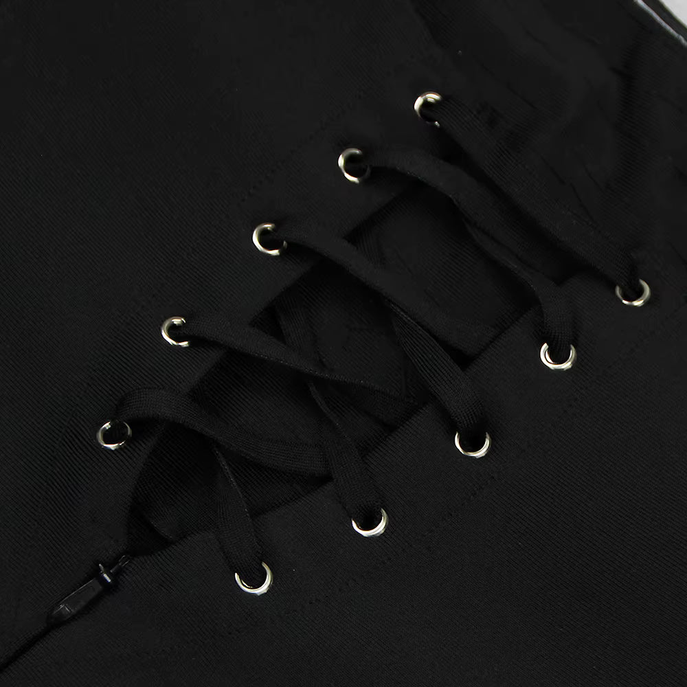 Nova Rhinestone 2-Piece Black Dress Set