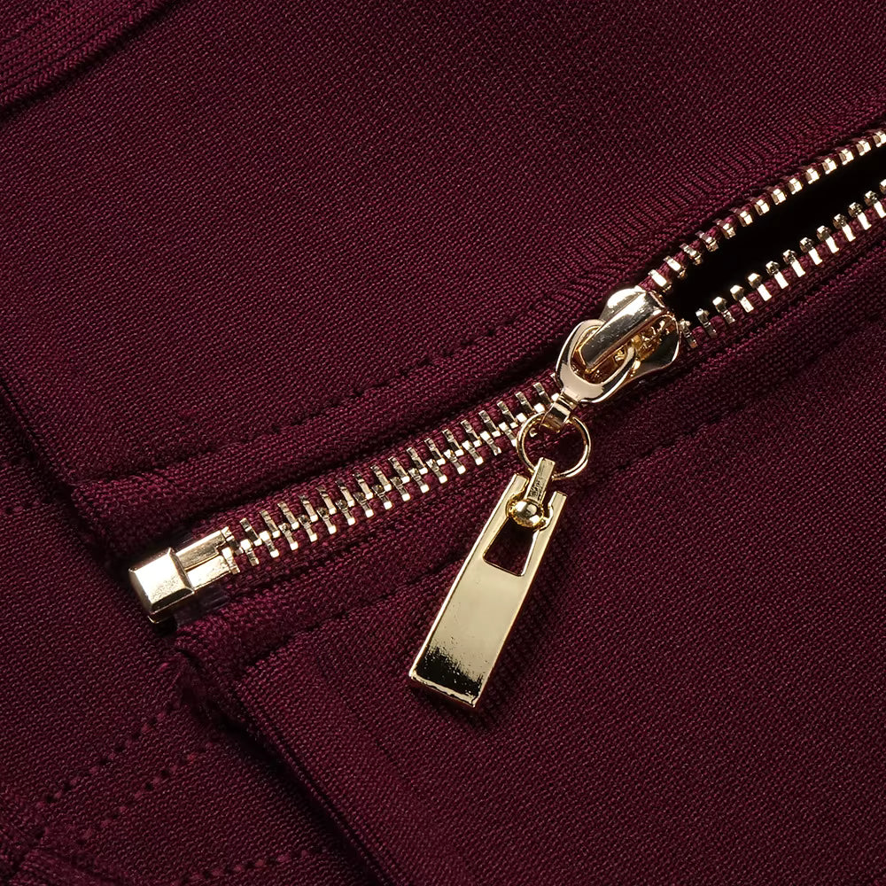 Valentina Wine Red Corset & Gradient Fringe Skirt Set