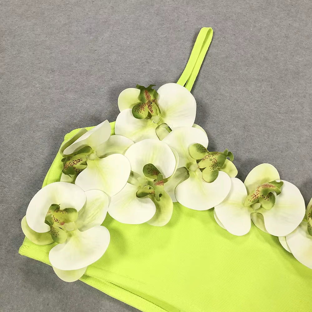 3D Floral Two-Piece Maxi Skirt Set