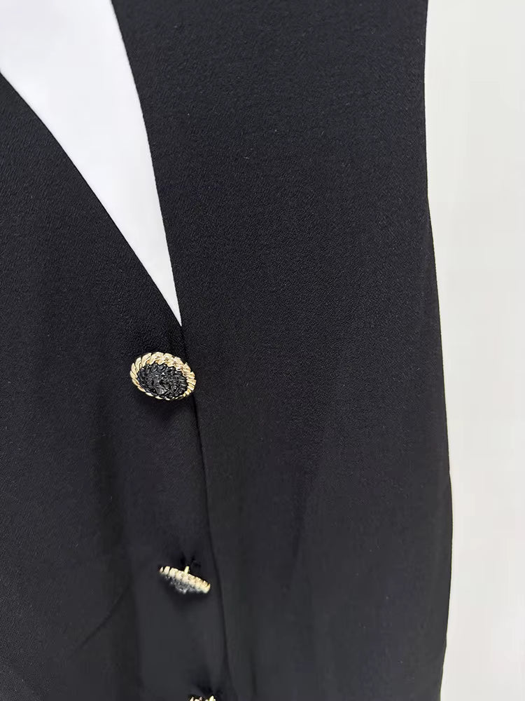 Diora Monochrome Slit Gown