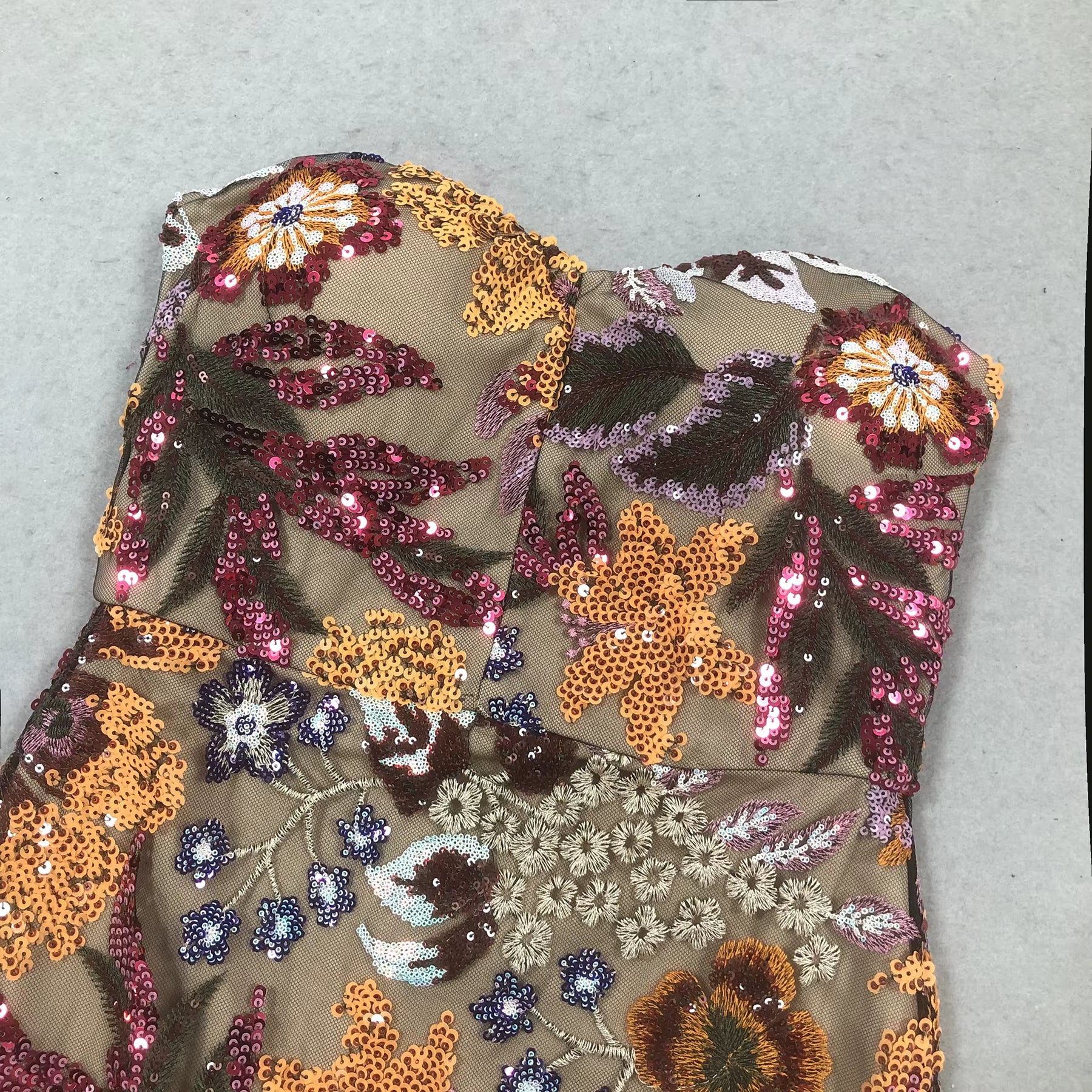 Celeste Bloom Strapless Embroidered