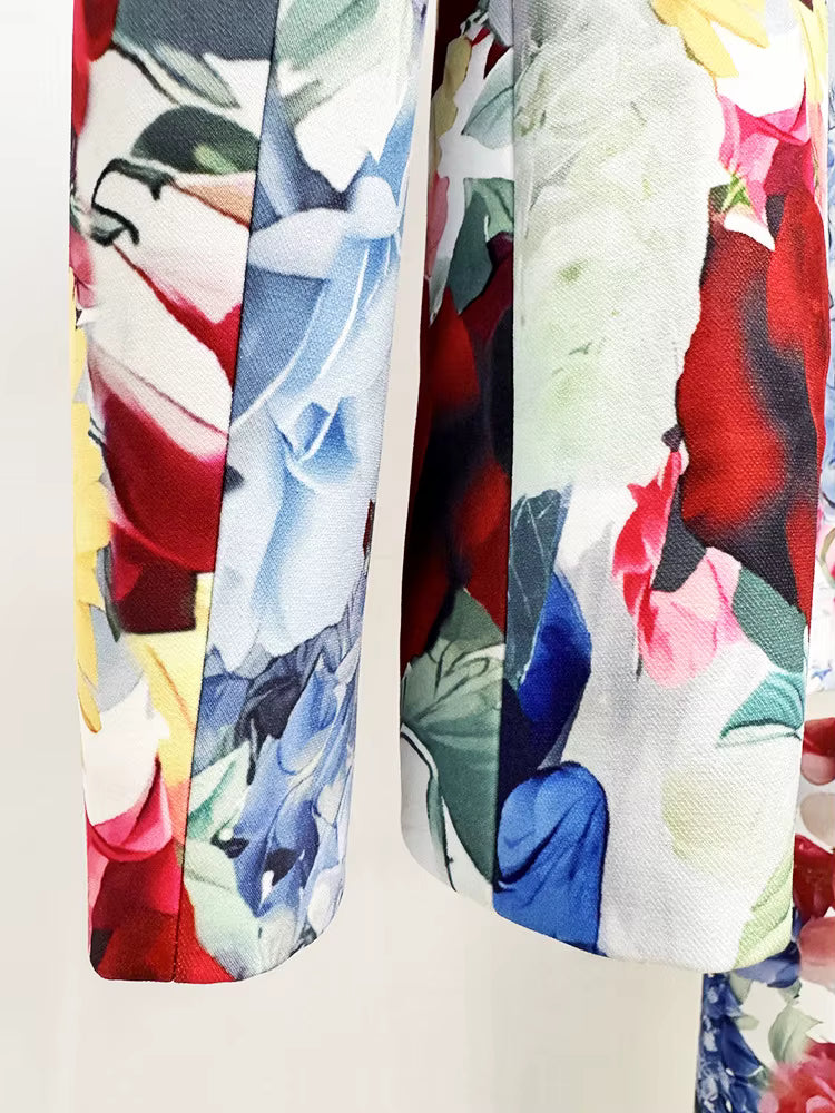 Juliette Bloom Floral Blazer & Wide-Leg Trouser Set