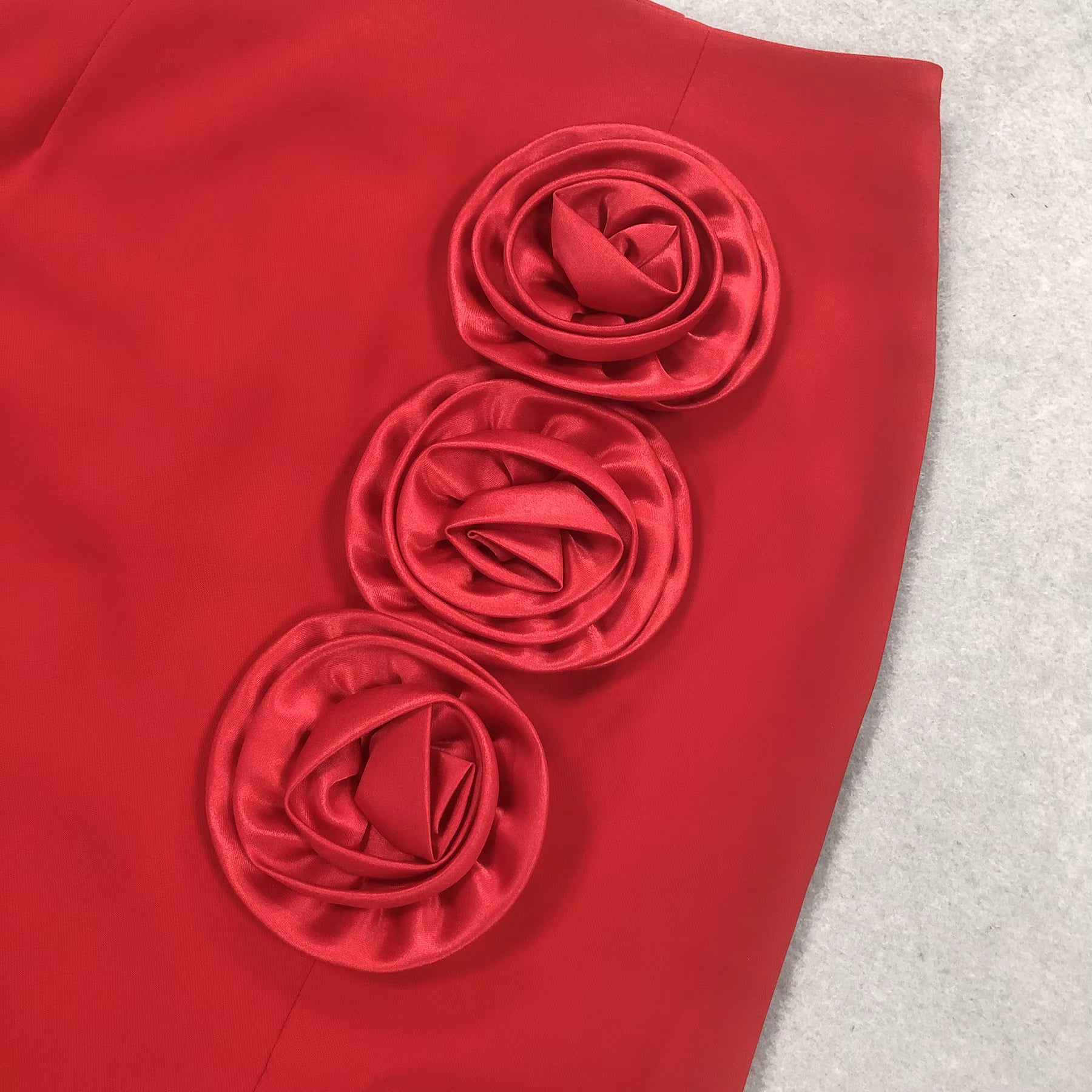 Riviera Red 3D Floral Maxi Skirt