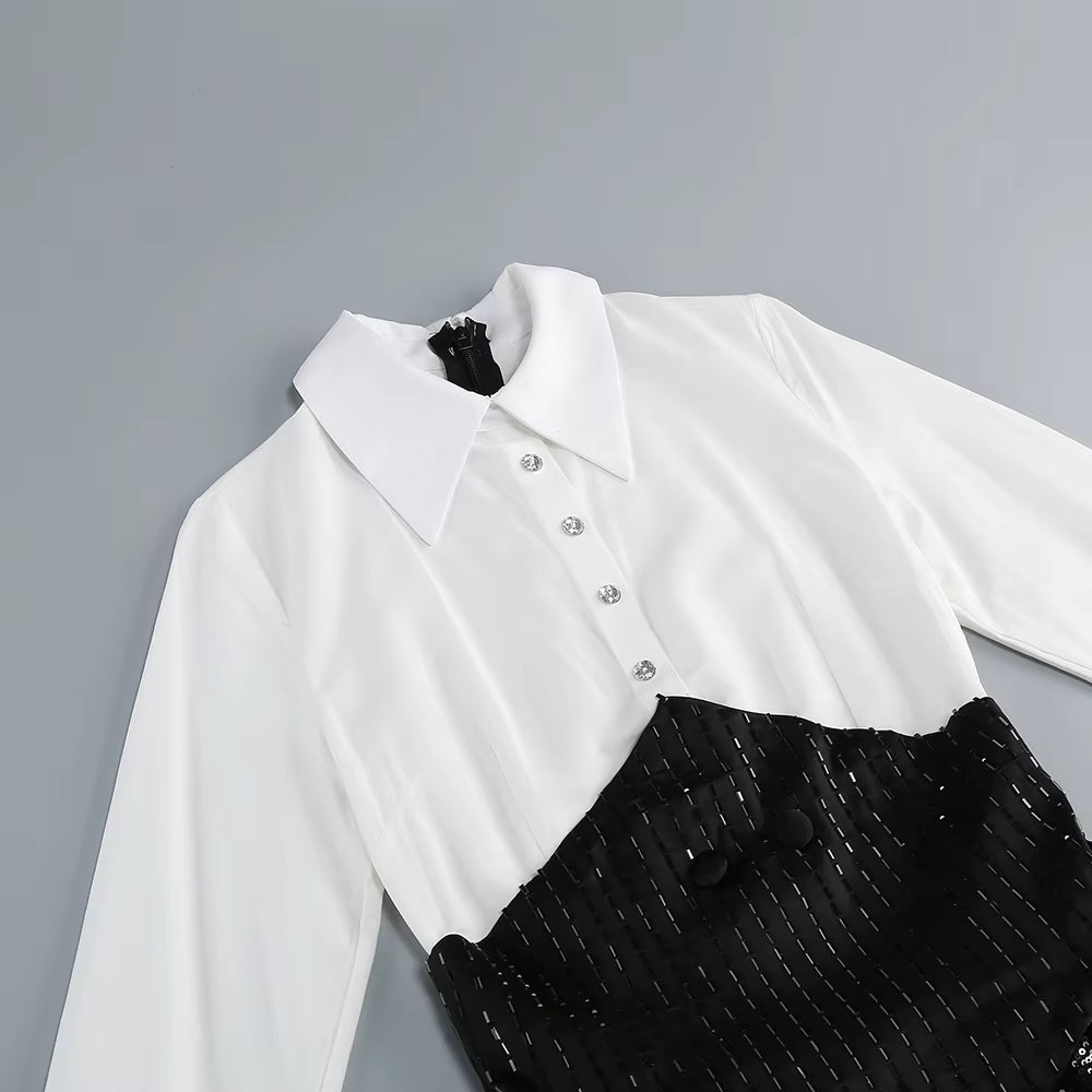 Sequin Blazer and Ruffle Skirt Set