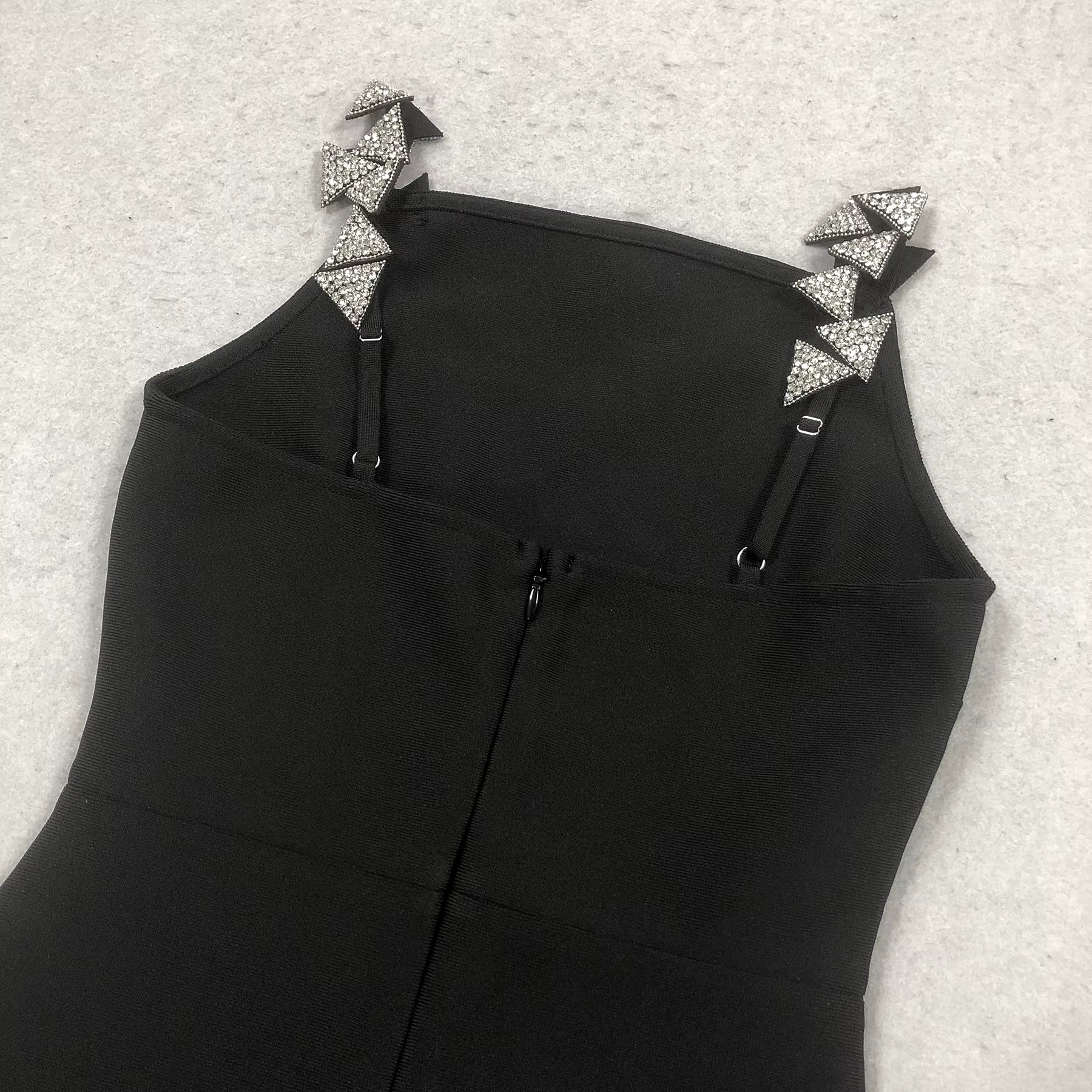 Luna Noir Diamond Backless Prom Maxi Dress