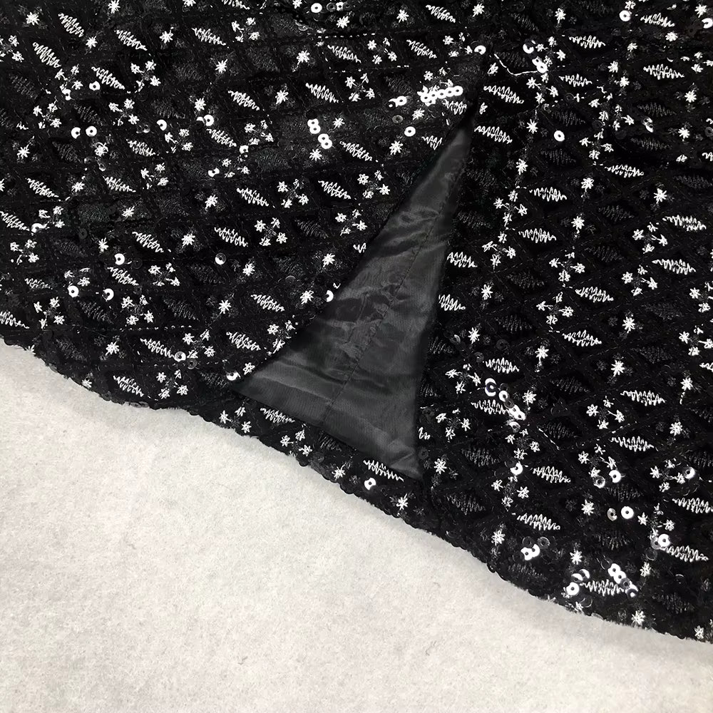 Sequin Velvet Blazer and Pant Set