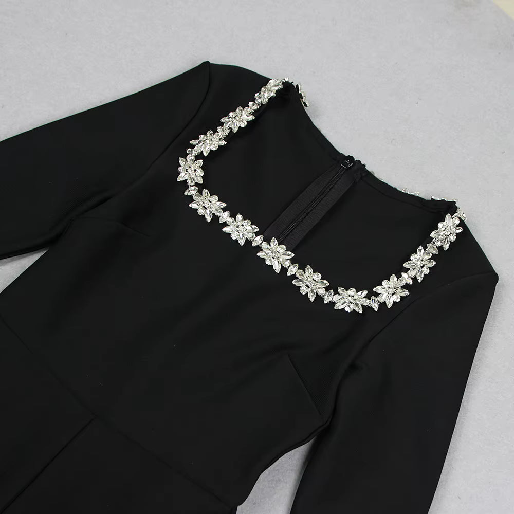 Selena Velvet Rhinestone Jumpsuit
