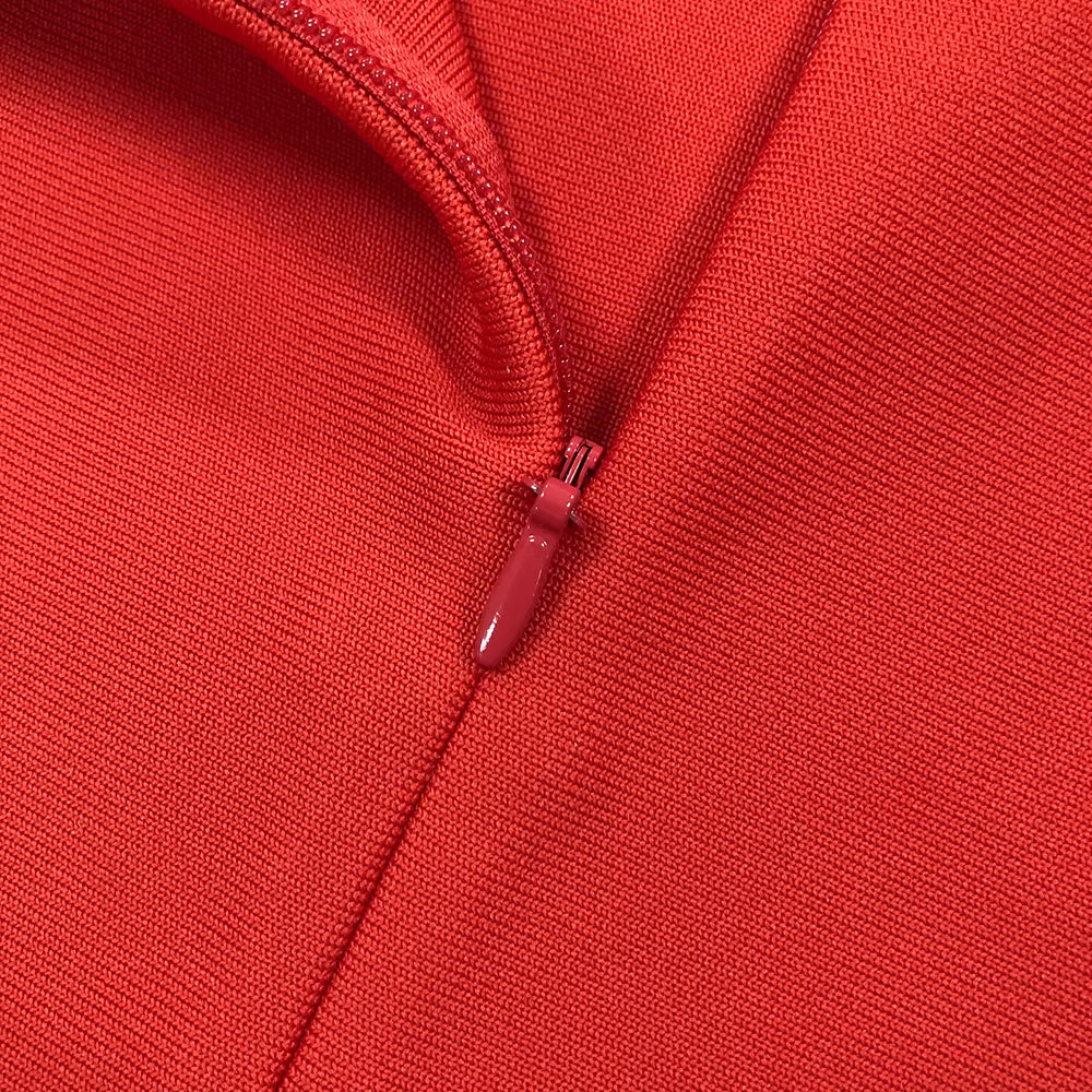 Rhinestone Long Sleeve Bodycon Evening Dress