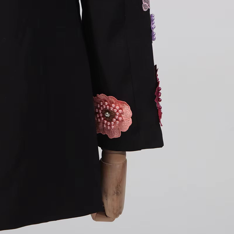 Embroidered Floral Tailored Blazer Jacket