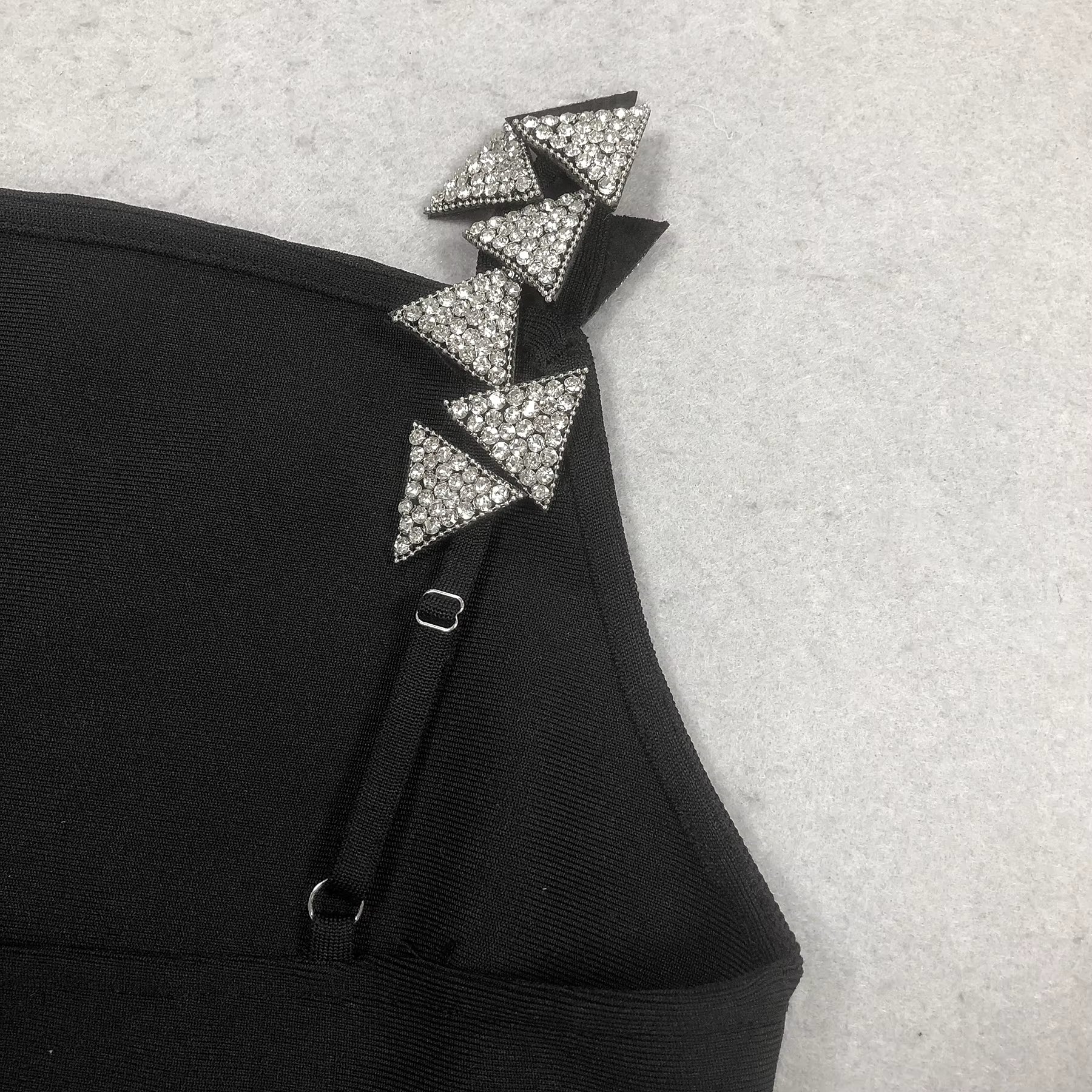 Luna Noir Diamond Backless Prom Maxi Dress