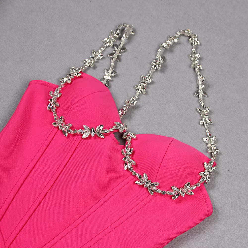 Lucia Rhinestone Strap Bodycon Dress
