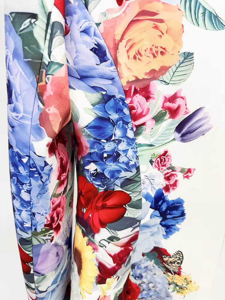 Juliette Bloom Floral Blazer & Wide-Leg Trouser Set