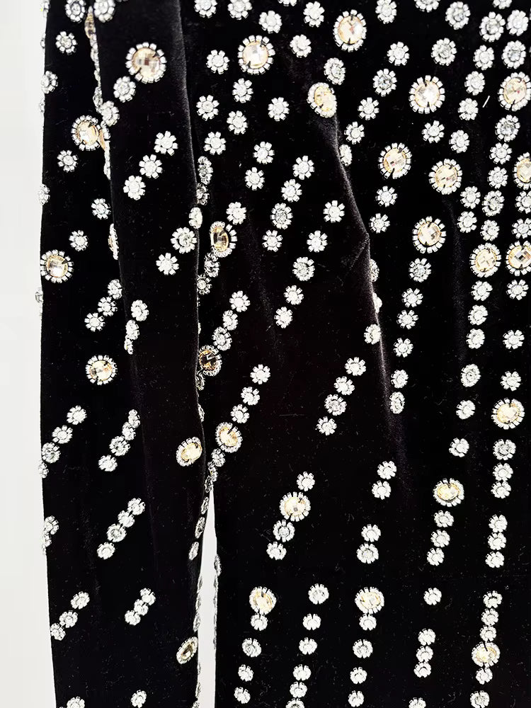 luxe lane eliora Velvet Rhinestone Mermaid Gown