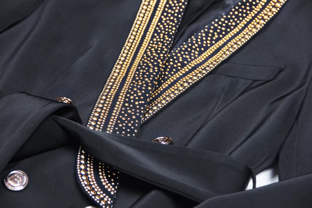 Ophelia Double-Breasted Long Formal Blazer