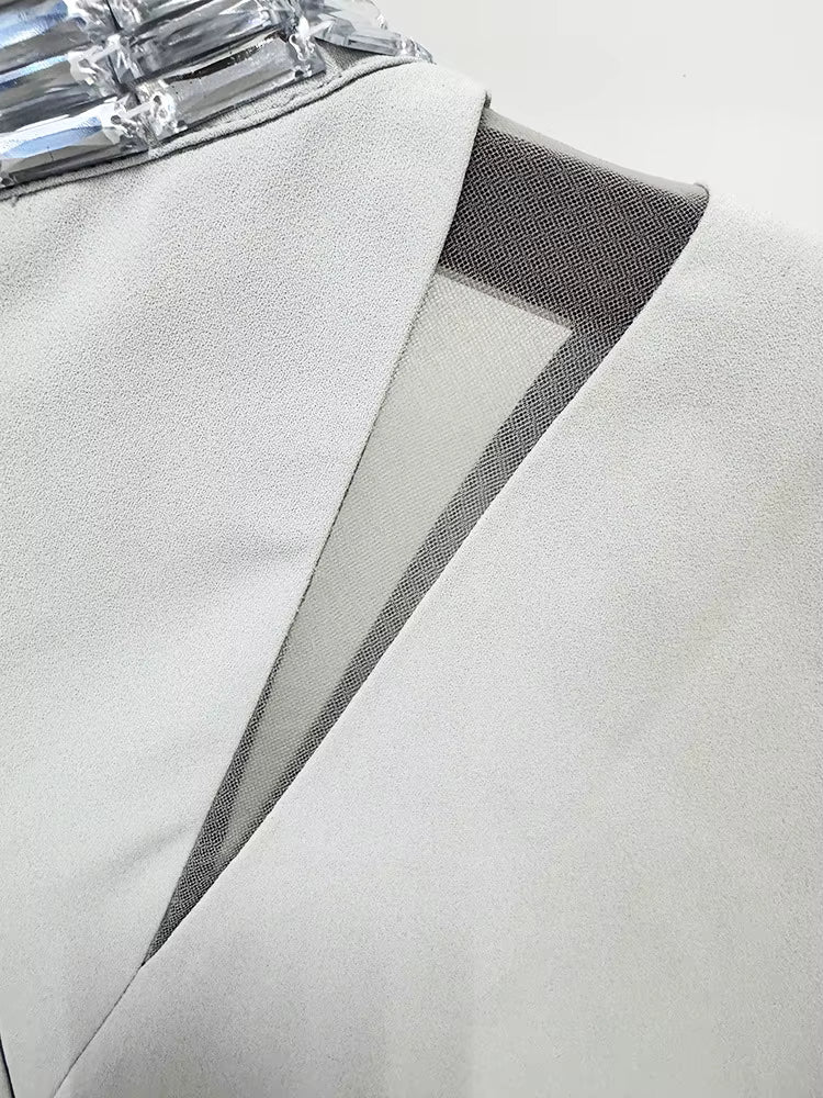 Elisara Rhinestone High Neck Maxi Gown